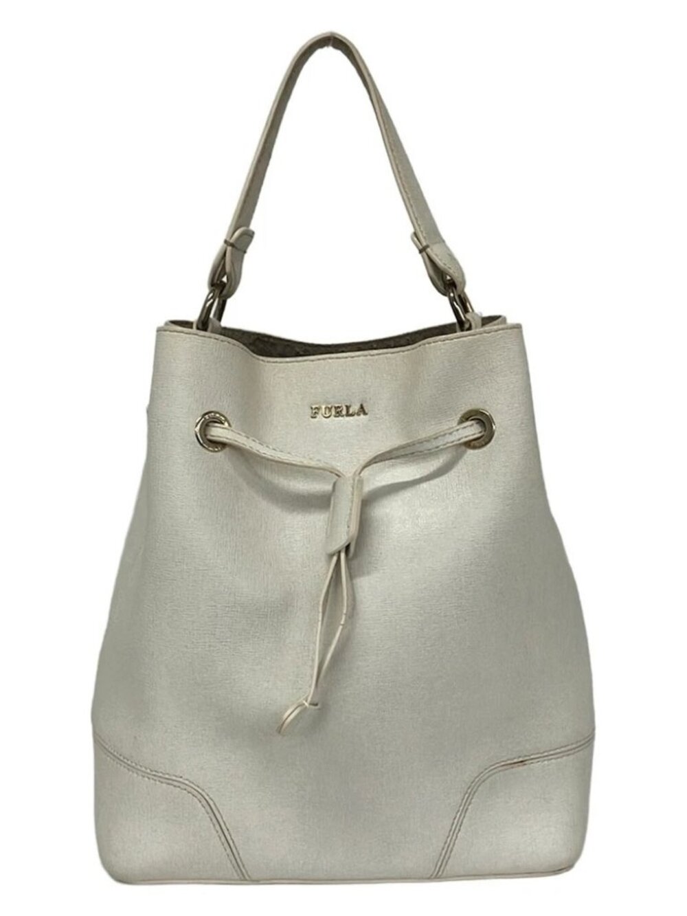 FURLA White Leather Tote Bag